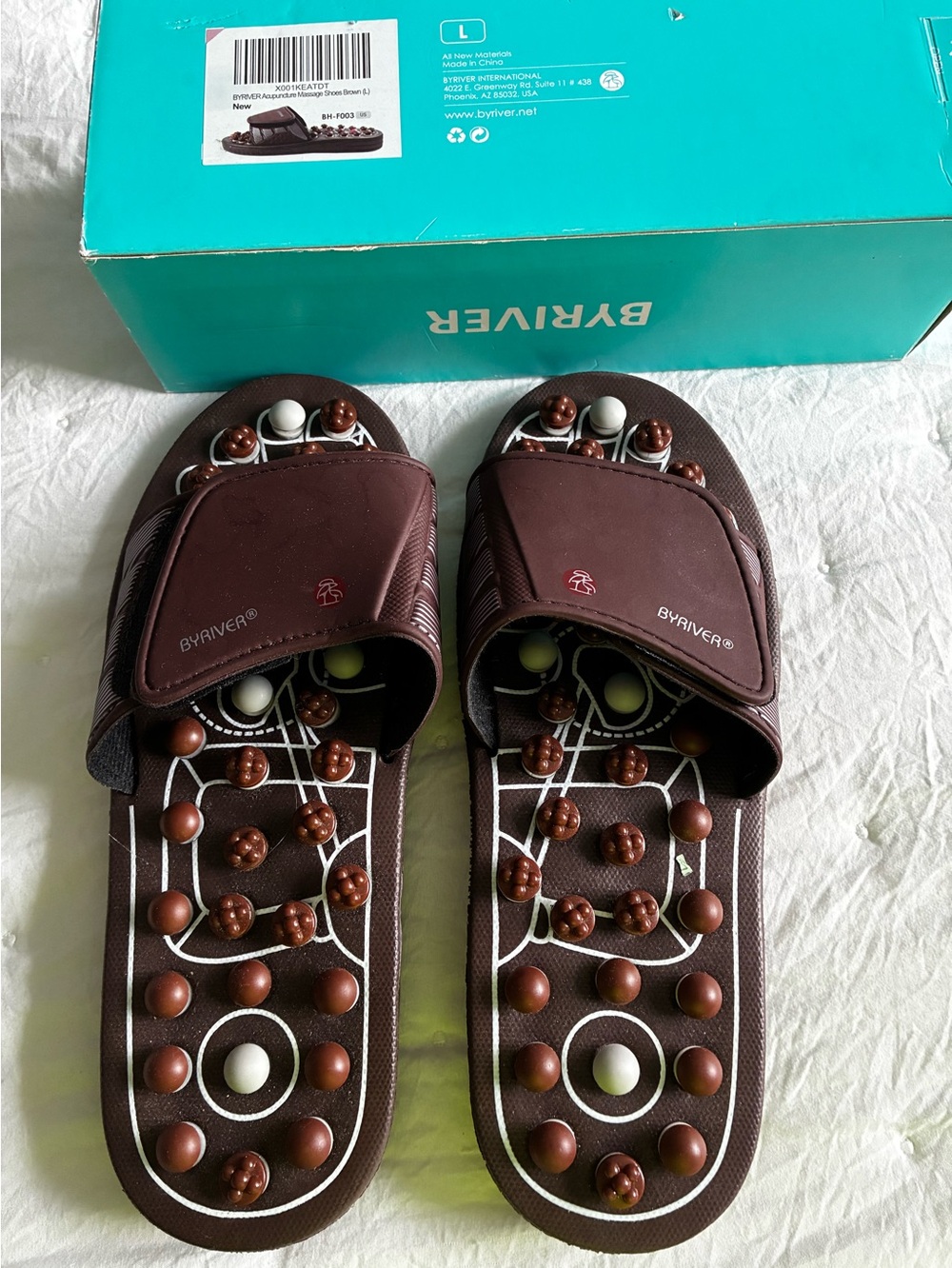 Byriver Acupuncture Massage Slippers Sz.L